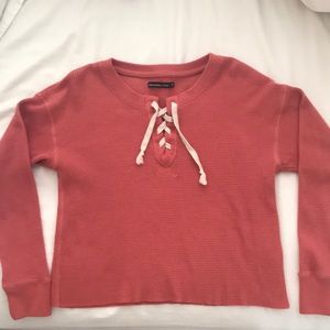 abercrombie & fitch long sleeve waffle tee
